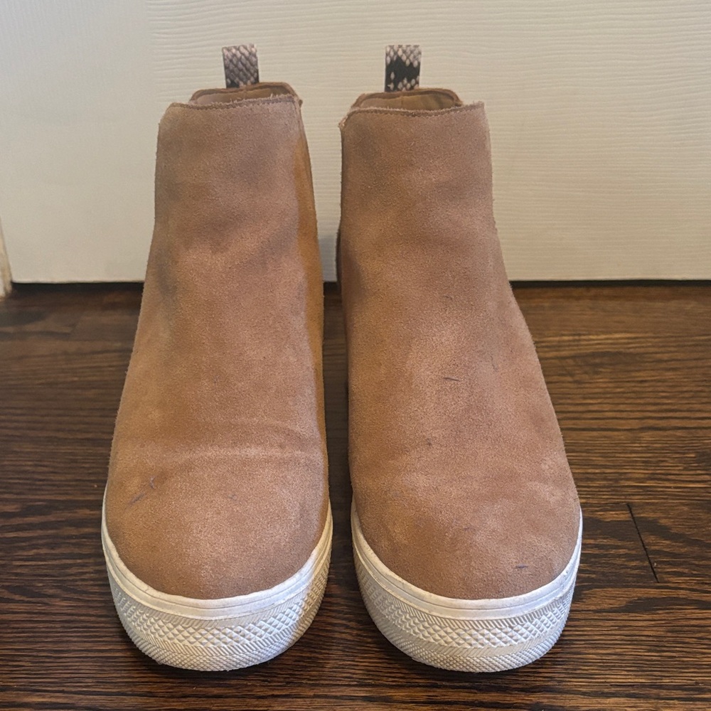 Tan Suede Ankle Sneakers